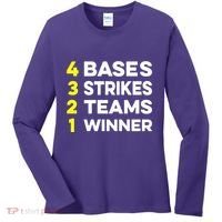 4 Bases 3 Strikes 2 Teams 1 Winner Women's Long Sleeve Shirt thumb 0