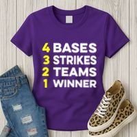 4 Bases 3 Strikes 2 Teams 1 Winner Women's T-Shirt thumb 3