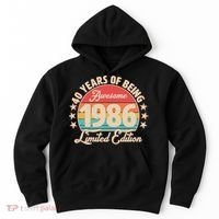 40th Birthday 40 Years Of Being Awesome 1986 Limited Edition Hoodie thumb 0