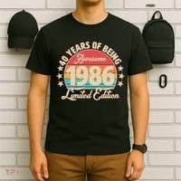 40th Birthday 40 Years Of Being Awesome 1986 Limited Edition T-Shirt thumb 6