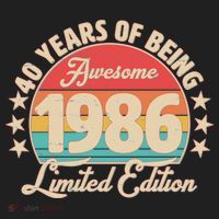 40th Birthday 40 Years Of Being Awesome 1986 Limited Edition Beanie thumb 2