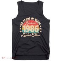 40th Birthday 40 Years Of Being Awesome 1986 Limited Edition Tank Top thumb 0
