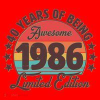 40th Birthday 40 Years Of Being Awesome 1986 Limited Edition Santa Hat thumb 1