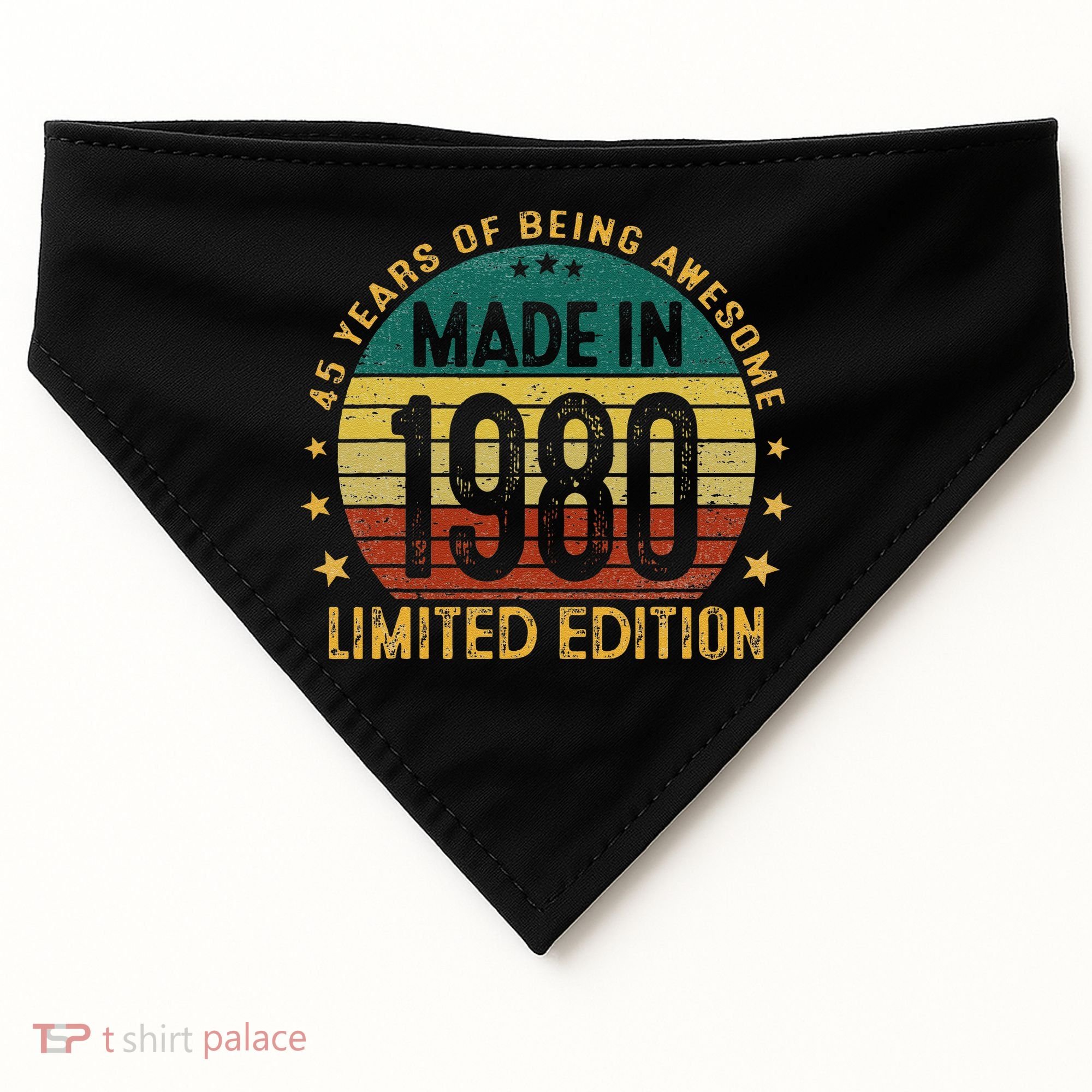 45th Birthday 45 Year Old Gifts Made In 1980 Limited Edition USA-Made Doggie Bandana