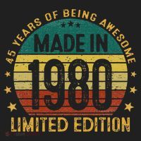 45th Birthday 45 Year Old Gifts Made In 1980 Limited Edition Beanie thumb 2
