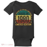 45th Birthday 45 Year Old Gifts Made In 1980 Limited Edition Baby Bodysuit thumb 0