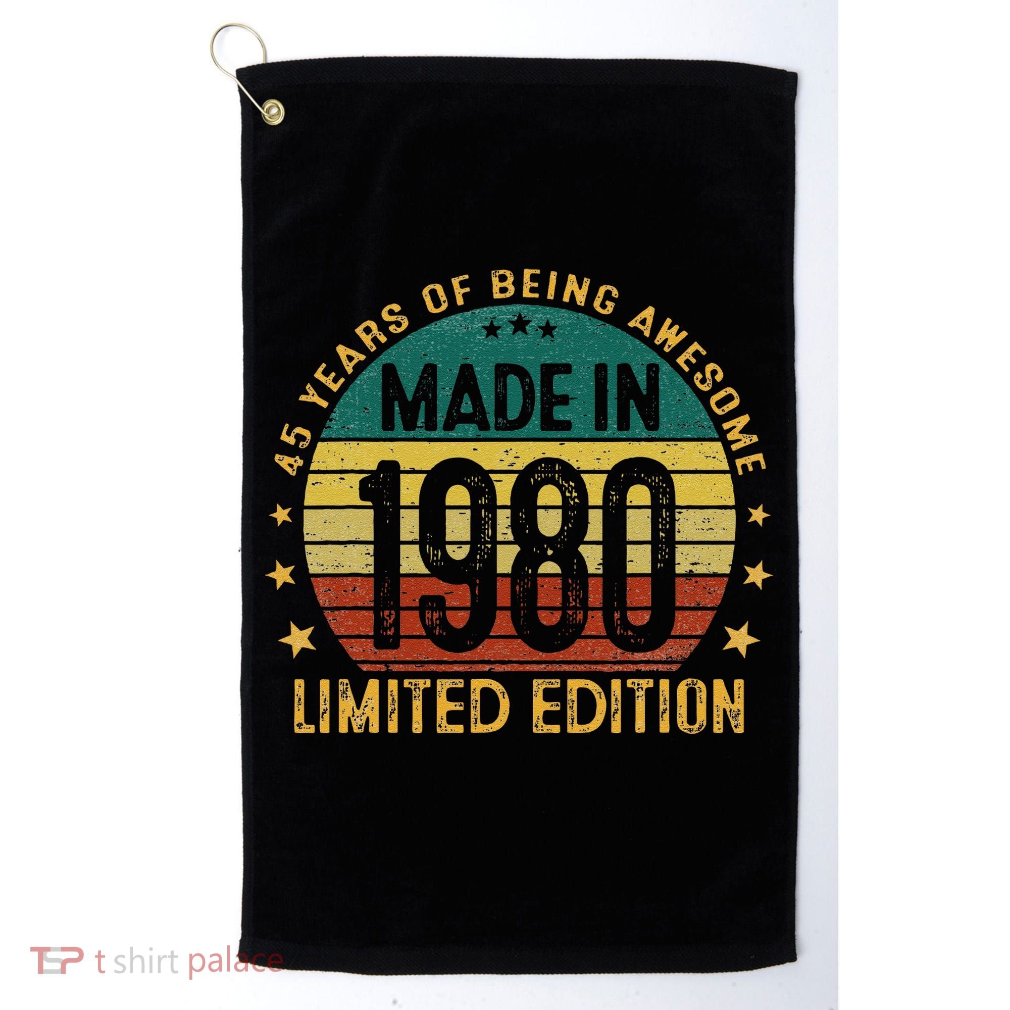 45th Birthday 45 Year Old Gifts Made In 1980 Limited Edition Golf Towel