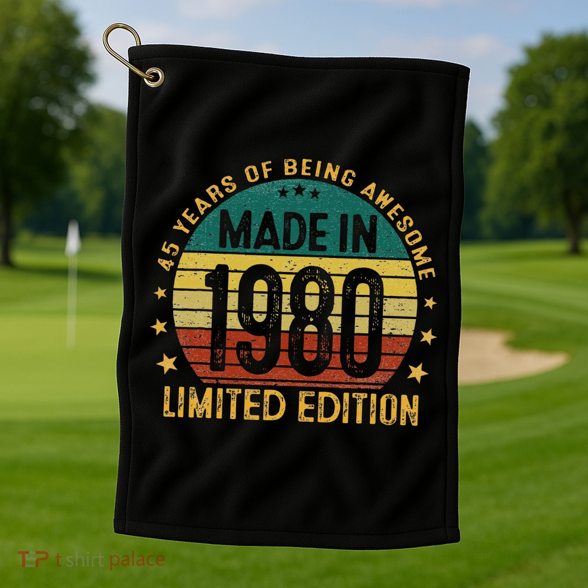 45th Birthday 45 Year Old Gifts Made In 1980 Limited Edition Golf Towel