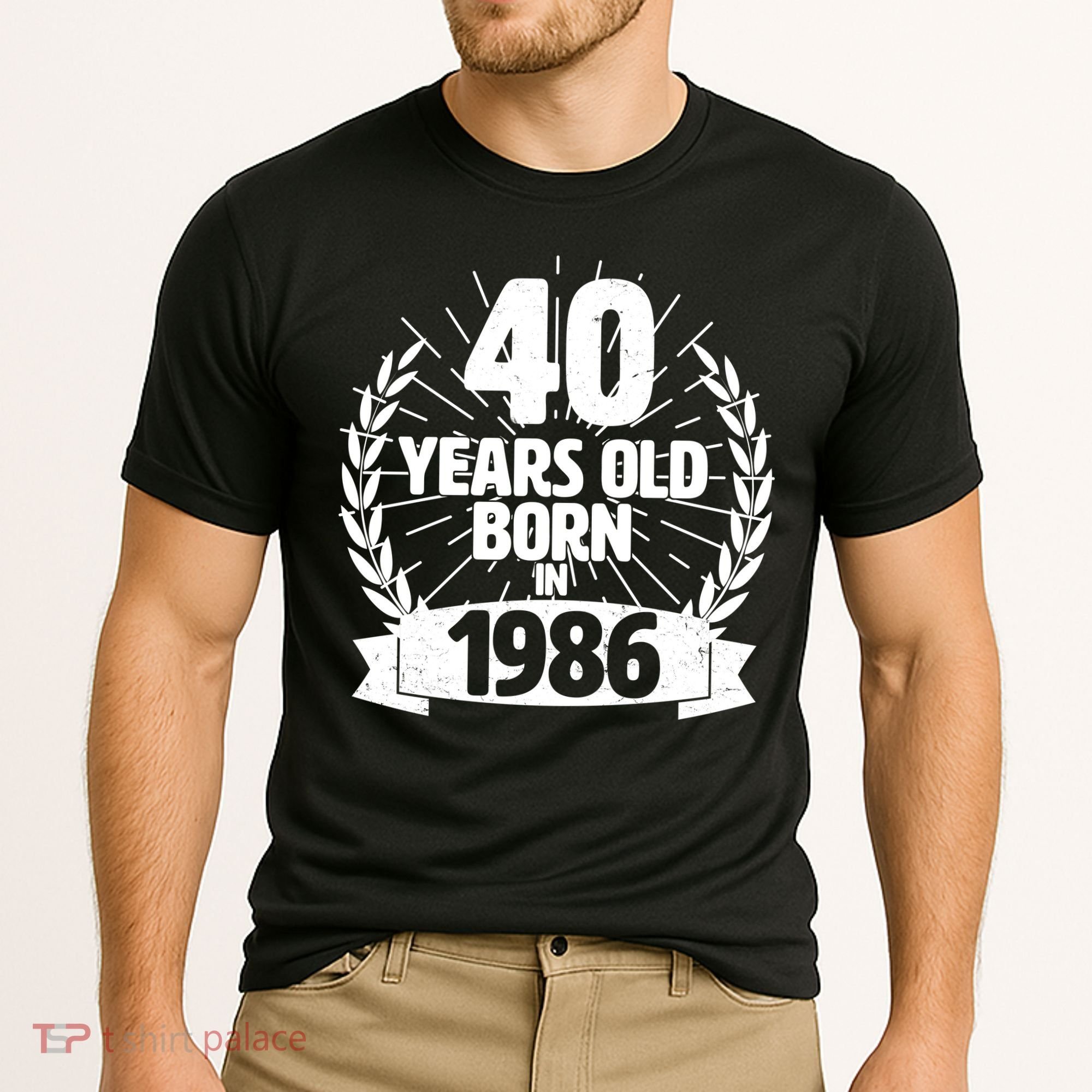 40th Birthday 40 Years Old Born In 1986 Wreath Banner  Cooling Performance Crew T-Shirt