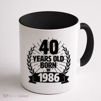 40th Birthday 40 Years Old Born In 1986 Wreath Banner  Coffee Mug thumb 1