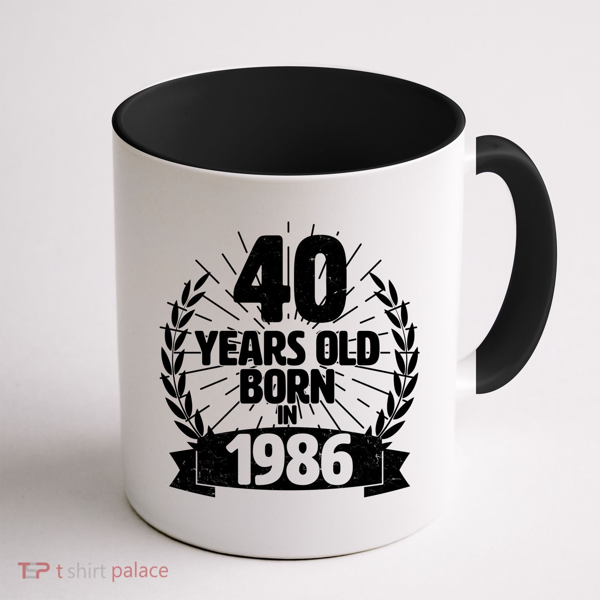 40th Birthday 40 Years Old Born In 1986 Wreath Banner  Coffee Mug
