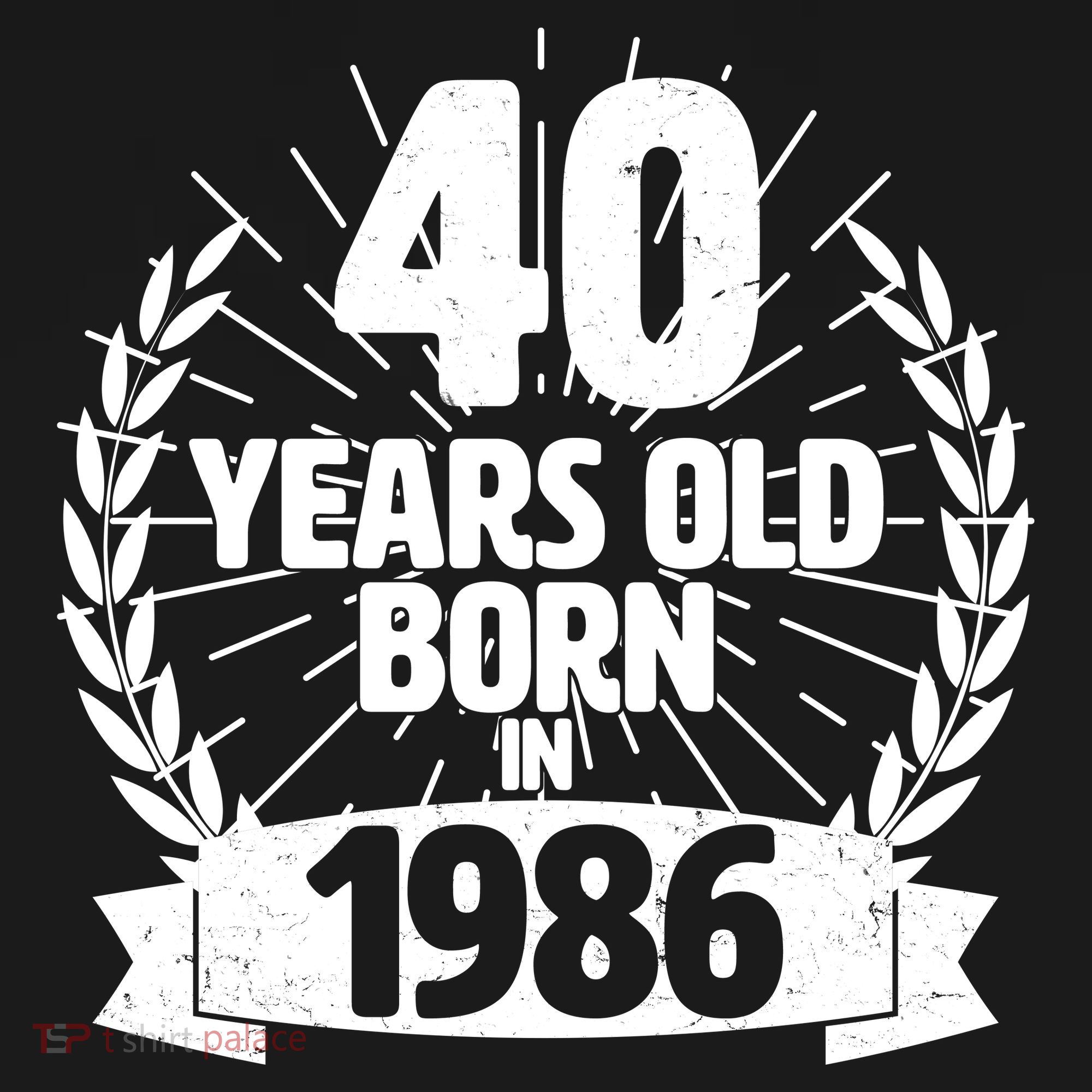40th Birthday 40 Years Old Born In 1986 Wreath Banner  Women's Hoodie
