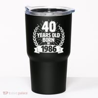 40th Birthday 40 Years Old Born In 1986 Wreath Banner  Tumbler thumb 0