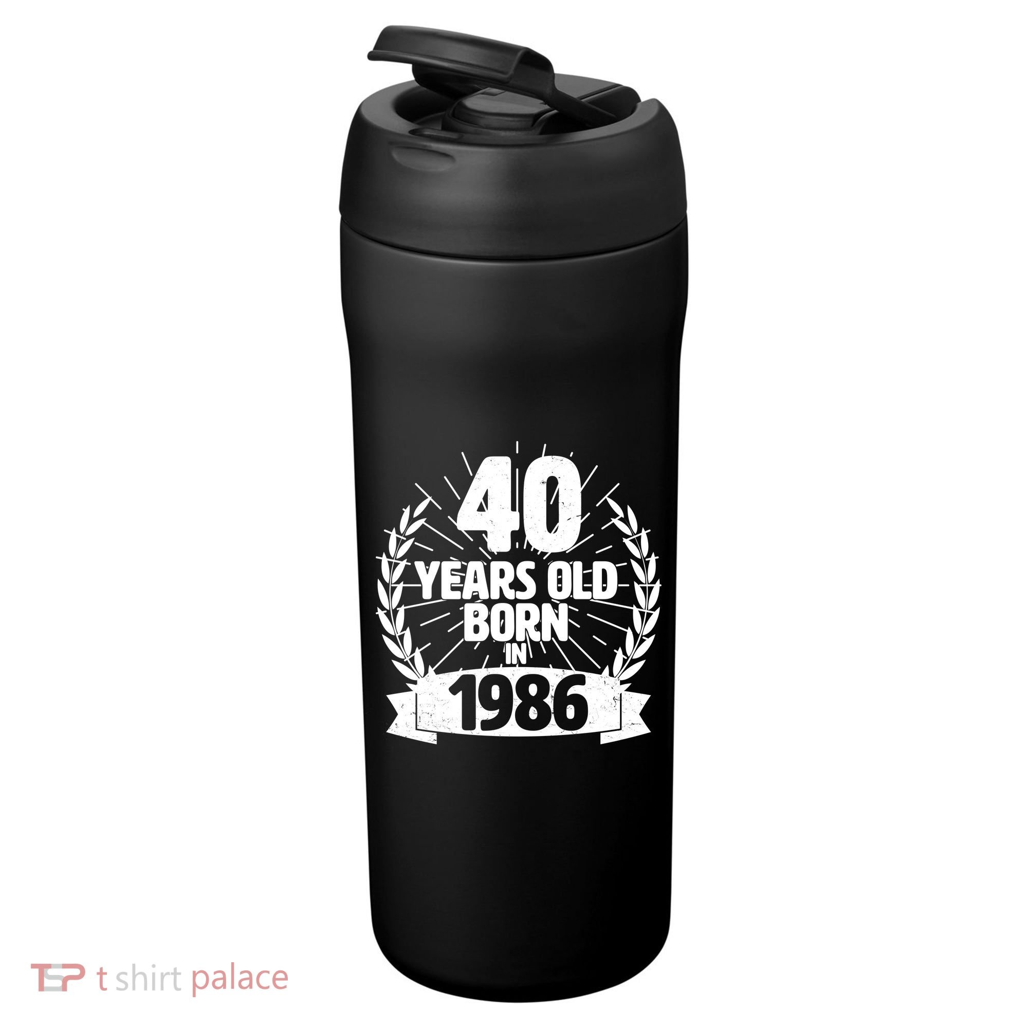 40th Birthday 40 Years Old Born In 1986 Wreath Banner  24oz Duet Stainless Steel Tumbler