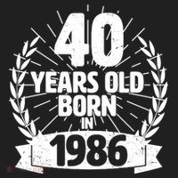 40th Birthday 40 Years Old Born In 1986 Wreath Banner  Hat thumb 2