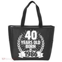 40th Birthday 40 Years Old Born In 1986 Wreath Banner  Tote Bag thumb 0