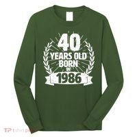 40th Birthday 40 Years Old Born In 1986 Wreath Banner  Long Sleeve Shirt thumb 0