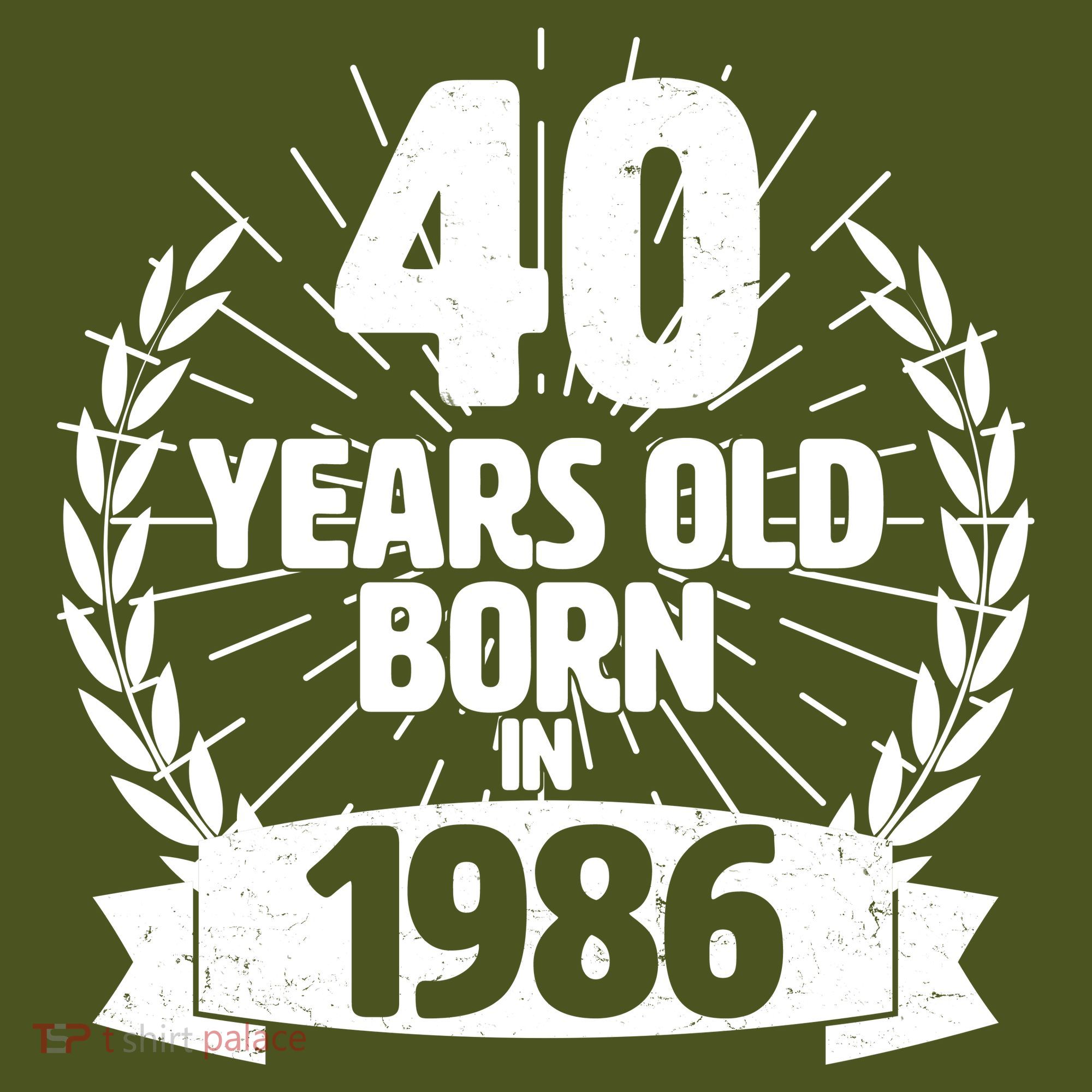 40th Birthday 40 Years Old Born In 1986 Wreath Banner  Mousepad
