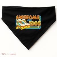 40th Birthday Awesome Since 1986 Retro Roller Skates  USA-Made Doggie Bandana thumb 0