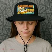 40th Birthday Awesome Since 1986 Retro Roller Skates  Bucket Hat thumb 3
