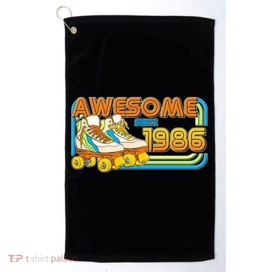 40th Birthday Awesome Since 1986 Retro Roller Skates  Golf Towel