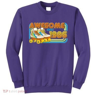 40th Birthday Awesome Since 1986 Retro Roller Skates  Sweatshirt