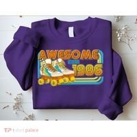 40th Birthday Awesome Since 1986 Retro Roller Skates  Sweatshirt thumb 2