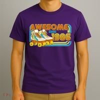 40th Birthday Awesome Since 1986 Retro Roller Skates  T-Shirt thumb 3