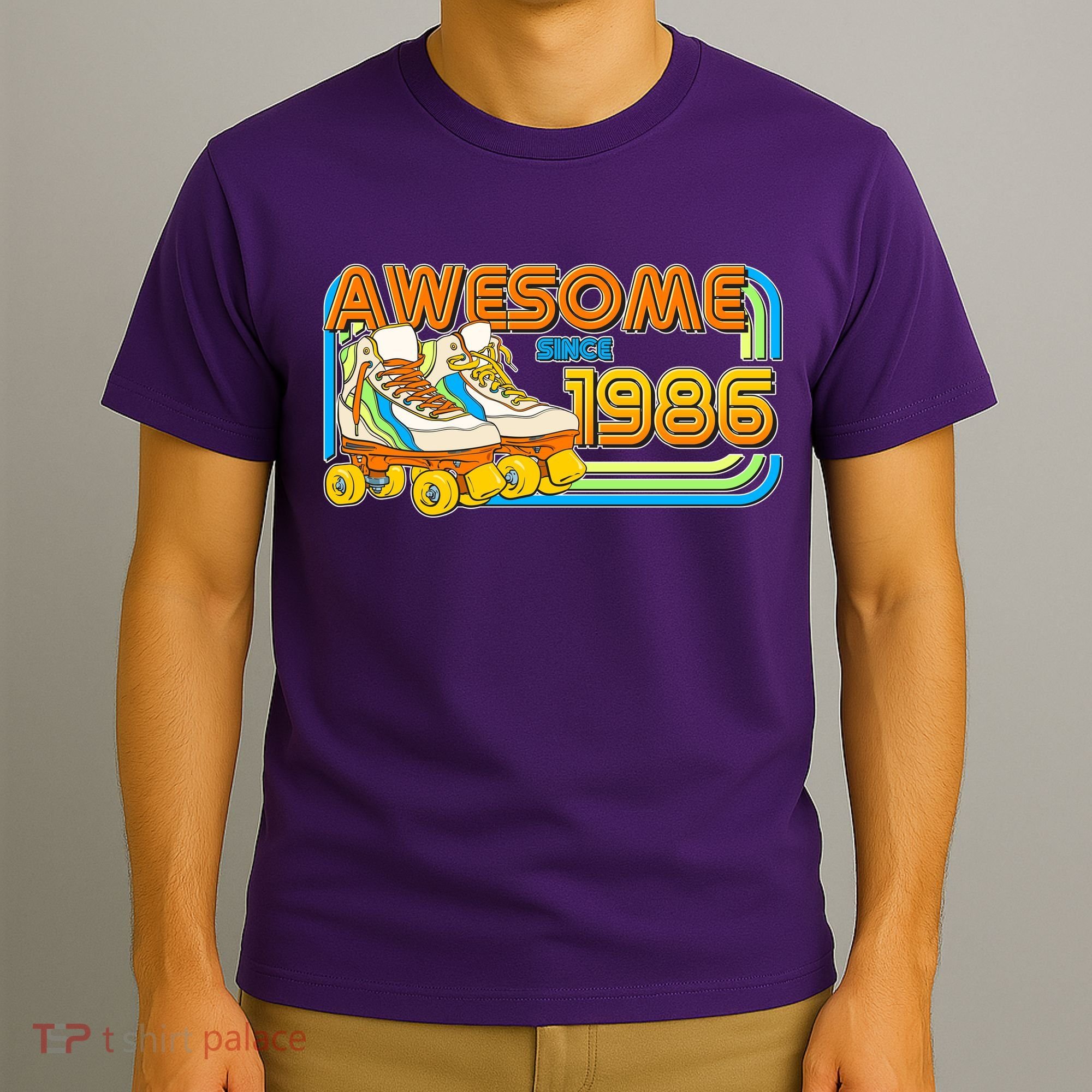 40th Birthday Awesome Since 1986 Retro Roller Skates  T-Shirt