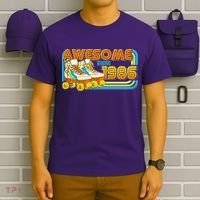 40th Birthday Awesome Since 1986 Retro Roller Skates  T-Shirt thumb 6