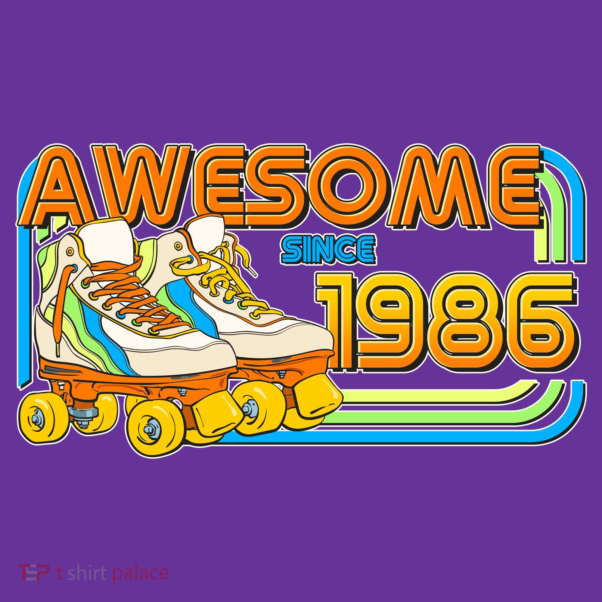40th Birthday Awesome Since 1986 Retro Roller Skates  Coaster