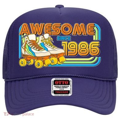40th Birthday Awesome Since 1986 Retro Roller Skates  Hat