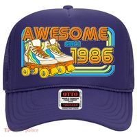 40th Birthday Awesome Since 1986 Retro Roller Skates  Hat thumb 0
