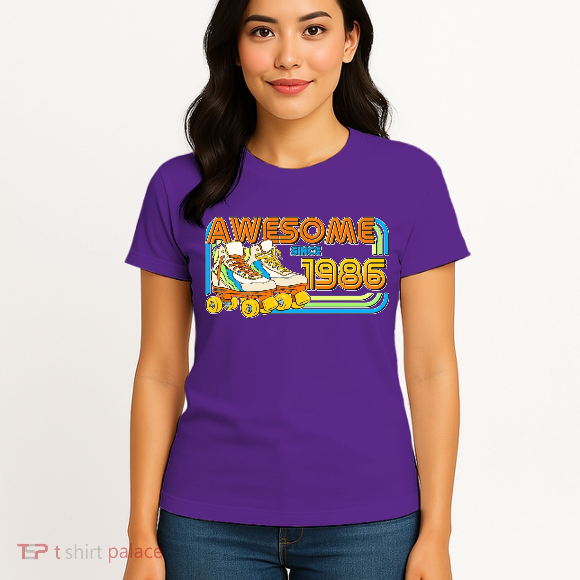 40th Birthday Awesome Since 1986 Retro Roller Skates  Women's T-Shirt