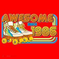 40th Birthday Awesome Since 1986 Retro Roller Skates  Santa Hat thumb 1