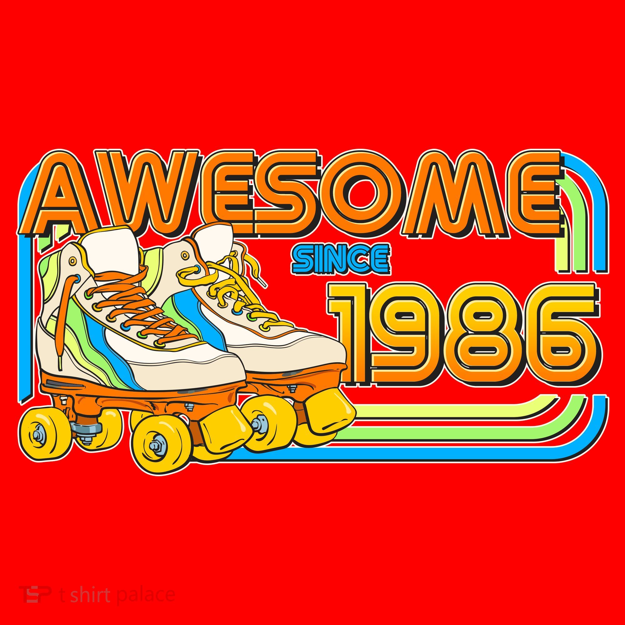 40th Birthday Awesome Since 1986 Retro Roller Skates  Santa Hat