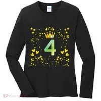 4th Birthday Anniversaries Women's Long Sleeve Shirt thumb 0