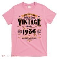 40th Birthday Age Perfectly Original Parts Vintage Made In 1986 Premium Quality T-Shirt thumb 0