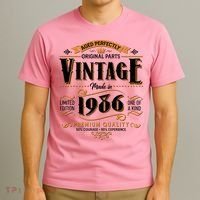 40th Birthday Age Perfectly Original Parts Vintage Made In 1986 Premium Quality T-Shirt thumb 3