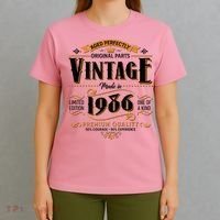 40th Birthday Age Perfectly Original Parts Vintage Made In 1986 Premium Quality T-Shirt thumb 4
