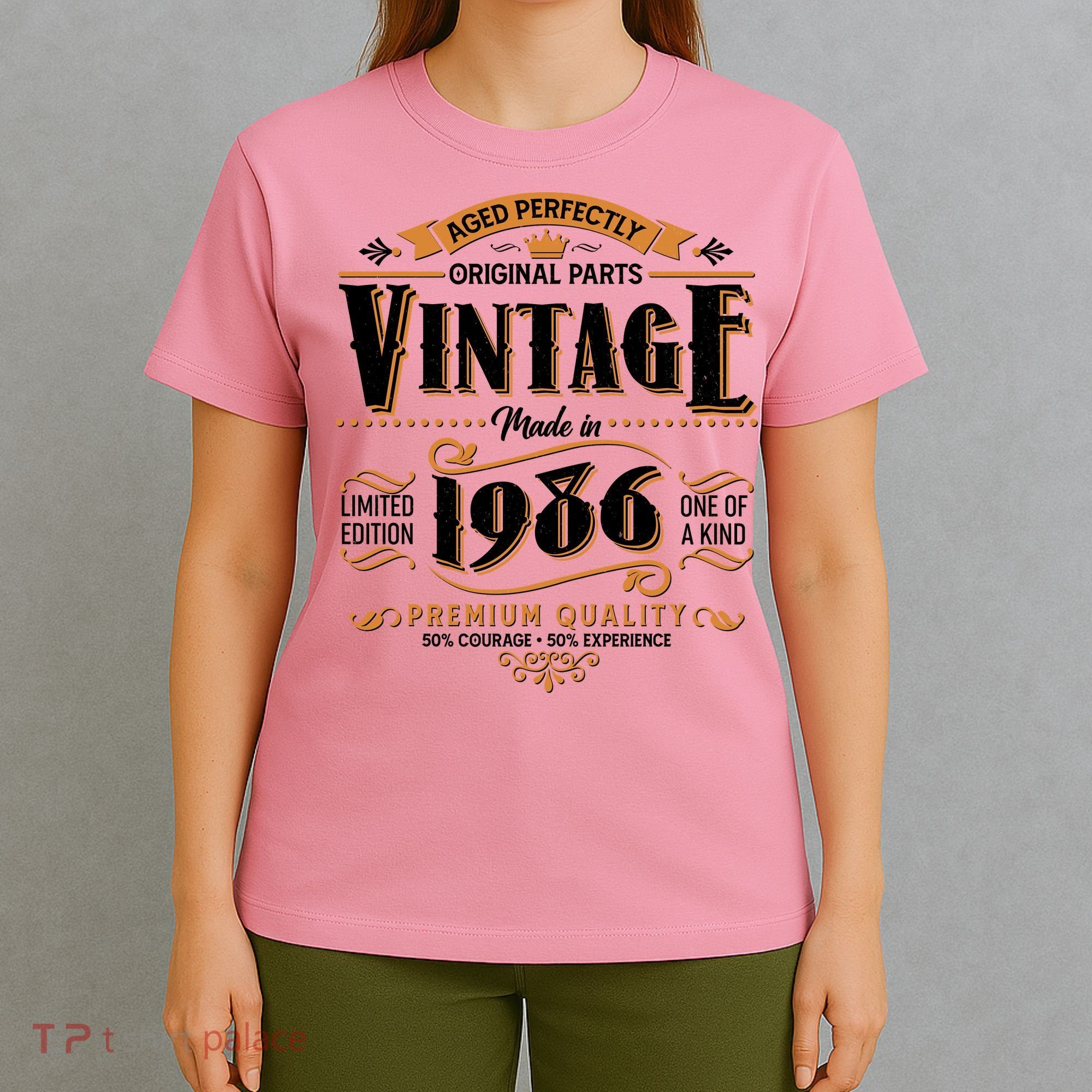 40th Birthday Age Perfectly Original Parts Vintage Made In 1986 Premium Quality T-Shirt