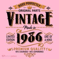 40th Birthday Age Perfectly Original Parts Vintage Made In 1986 Premium Quality T-Shirt thumb 7
