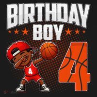 4th Birthday Boy Basketball Dabbing 4 Years Old Afro Boy Backpack thumb 2