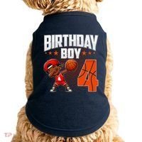 4th Birthday Boy Basketball Dabbing 4 Years Old Afro Boy Doggie Tank thumb 0
