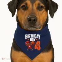 4th Birthday Boy Basketball Dabbing 4 Years Old Afro Boy USA-Made Doggie Bandana thumb 1