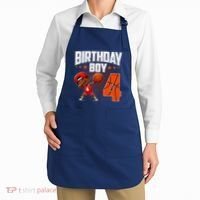 4th Birthday Boy Basketball Dabbing 4 Years Old Afro Boy Apron thumb 2