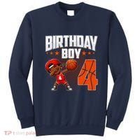 4th Birthday Boy Basketball Dabbing 4 Years Old Afro Boy Sweatshirt thumb 0