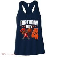 4th Birthday Boy Basketball Dabbing 4 Years Old Afro Boy Women's Tank Top thumb 0