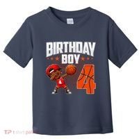 4th Birthday Boy Basketball Dabbing 4 Years Old Afro Boy Toddler T-Shirt thumb 0
