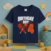 4th Birthday Boy Basketball Dabbing 4 Years Old Afro Boy Toddler T-Shirt thumb 3